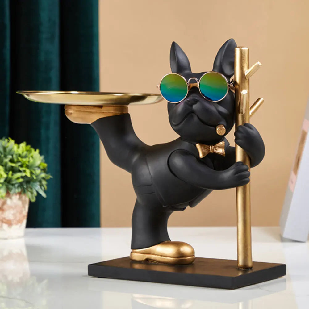 BarkBlend - Statue de chien Plateau décoratif en métal