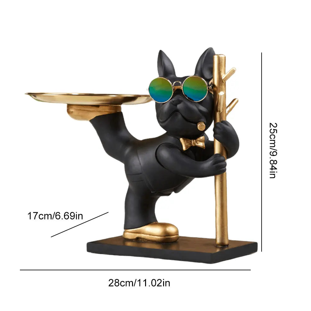 BarkBlend - Statue de chien Plateau décoratif en métal