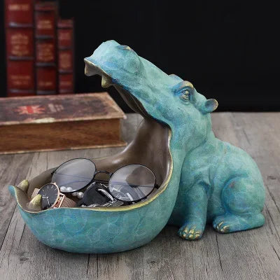 HippoHaven - Décoration de figure d'hippopotame