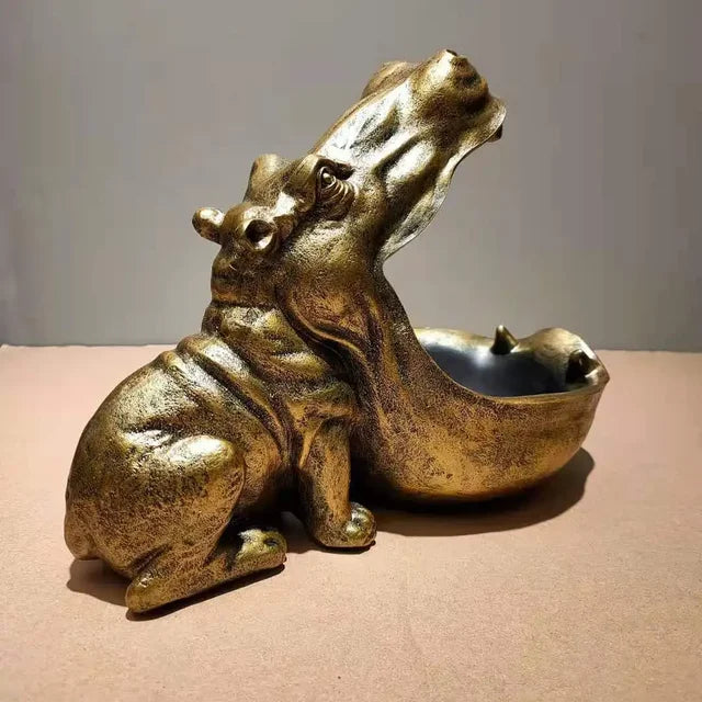 HippoHaven - Décoration de figure d'hippopotame