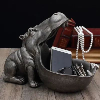 HippoHaven - Décoration de figure d'hippopotame