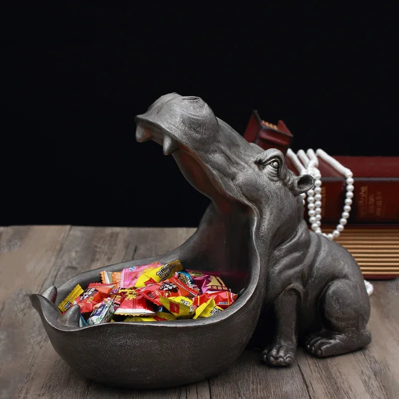 HippoHaven - Décoration de figure d'hippopotame