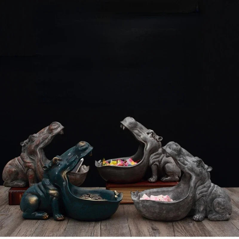 HippoHaven - Décoration de figure d'hippopotame